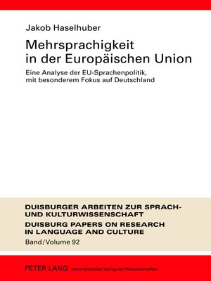 cover image of Mehrsprachigkeit in der Europäischen Union